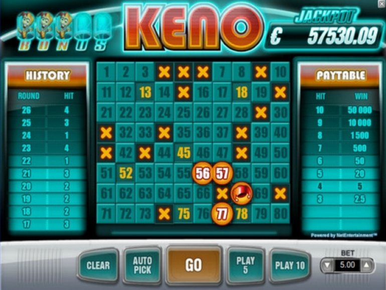 Online Keno with Jackpot